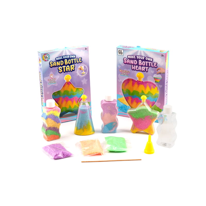 Tie-dye, giz, areia colorida, brinquedos de bricolage